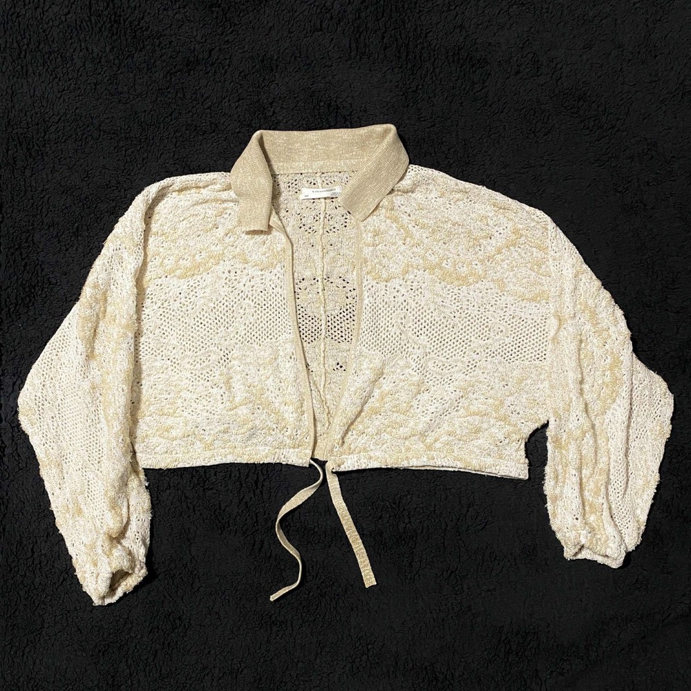 Anthropologie Crochet Knit‎ Bolero Shrug Collared Cardigan